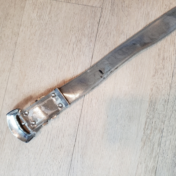 Silver Metal Mesh Rhinestone Belt Decorative Buckle Bling Bling - Picture 5 of 8